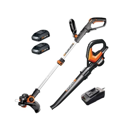 Worx Power Share 20V Trimmer and Blower Combo Kit, Battery and Charger Included WG916